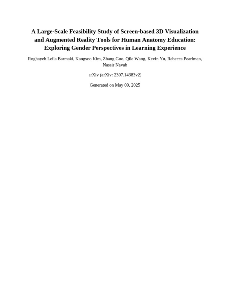 A Large-Scale Feasibility Study of Screen-Based 3D | PDF | Augmented ...