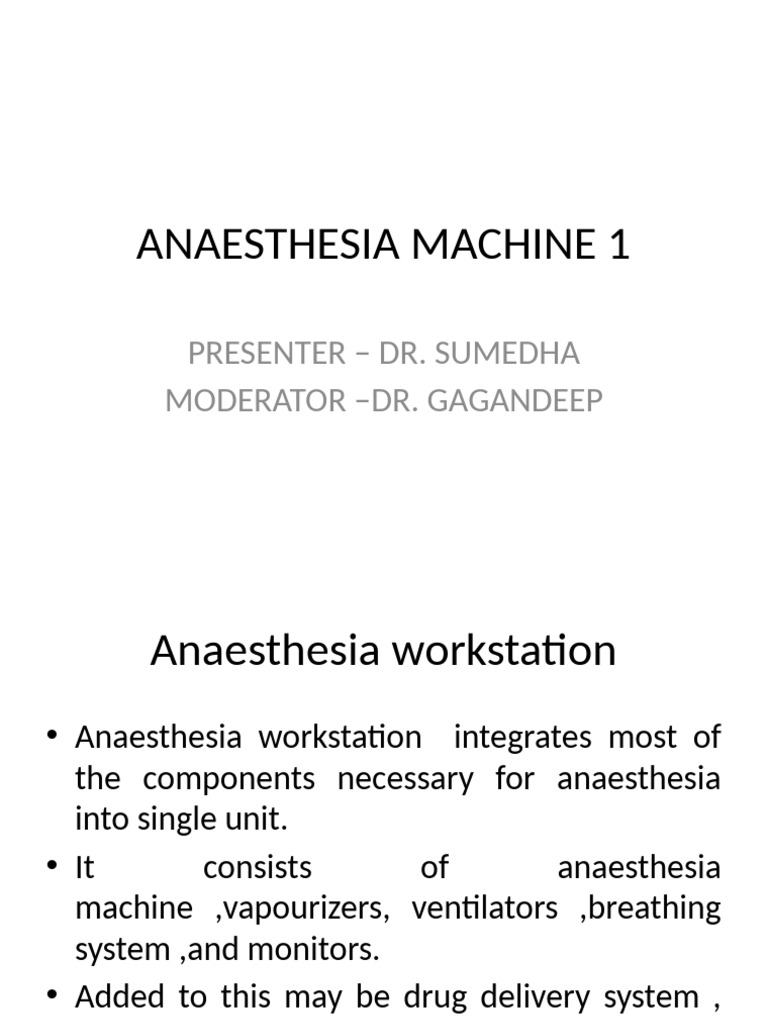 Anaesthesia Machine 1 | PDF | Valve | Anesthesia