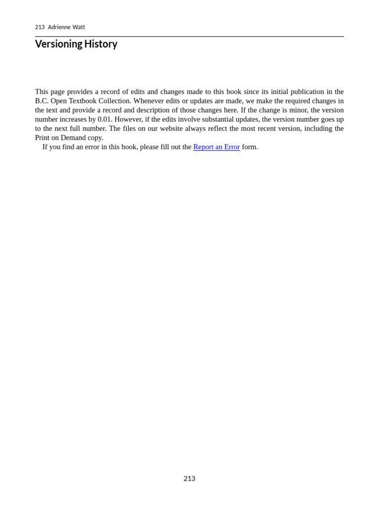 Versioning History of Open Textbook | PDF