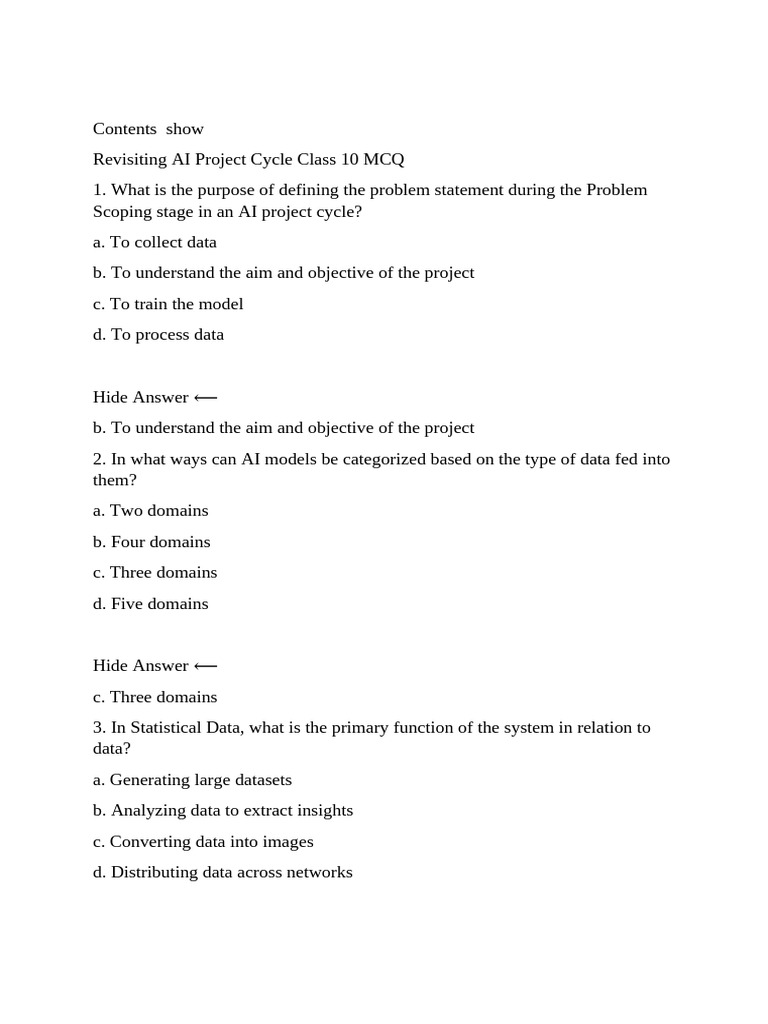 Class 10 Project Cycle | PDF | Machine Learning | Artificial Intelligence