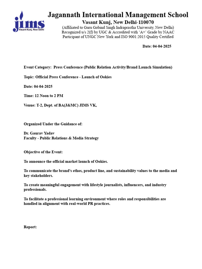 Sample Report Format-1 | PDF | Brand | Communication