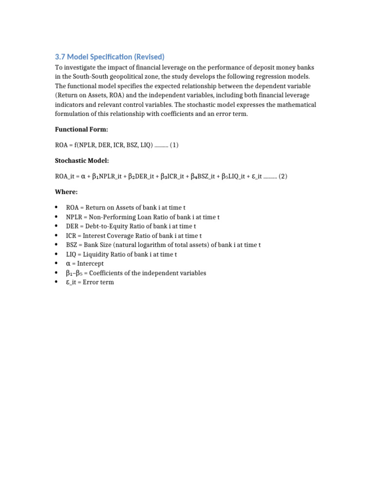 Financial Leverage Impact on Bank ROA | PDF