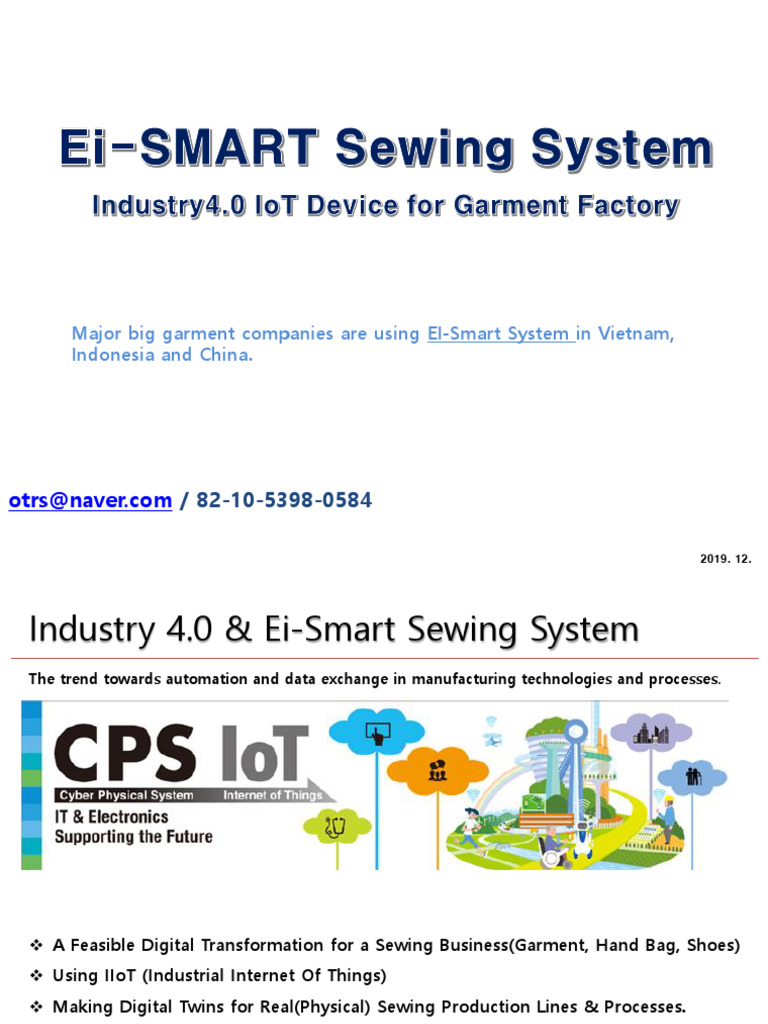 Ei-SMART Sewing System | PDF | Internet Of Things | Image Scanner