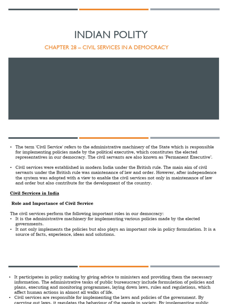 CH 28 Civil Services in A Democracy | PDF | Civil Service | Governance
