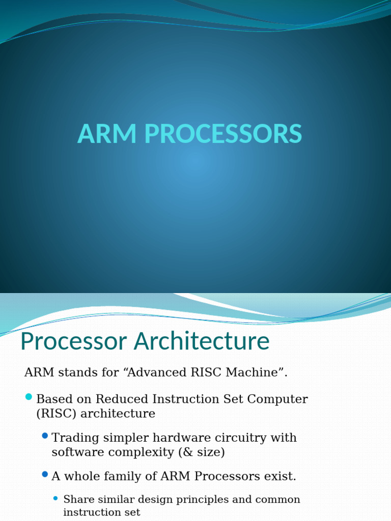 Unit 4 - ARM Processors | PDF | Central Processing Unit | Digital ...