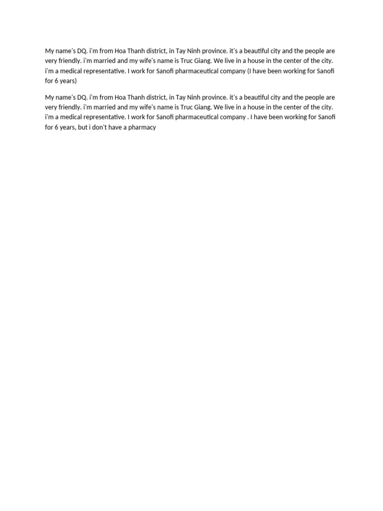 DQ: Medical Rep from Tay Ninh | PDF