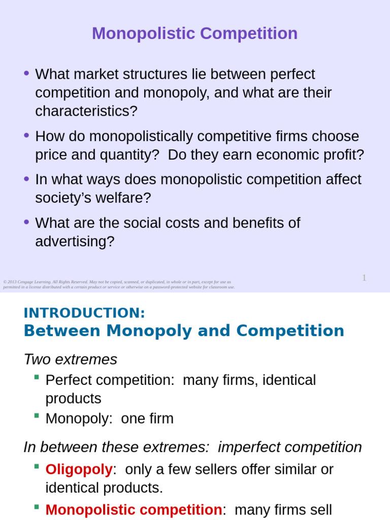 Characteristics of Monopolistic Competition | PDF | Monopoly | Market Power