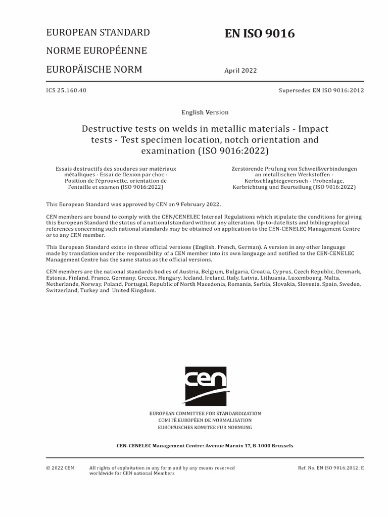 EN ISO 9016:2022 Standard Overview | PDF | International Organization ...