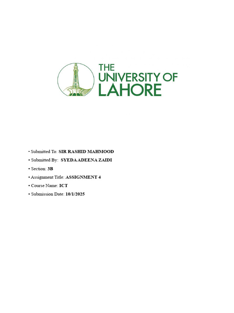 Adeenas' Ict Assg 4 | PDF