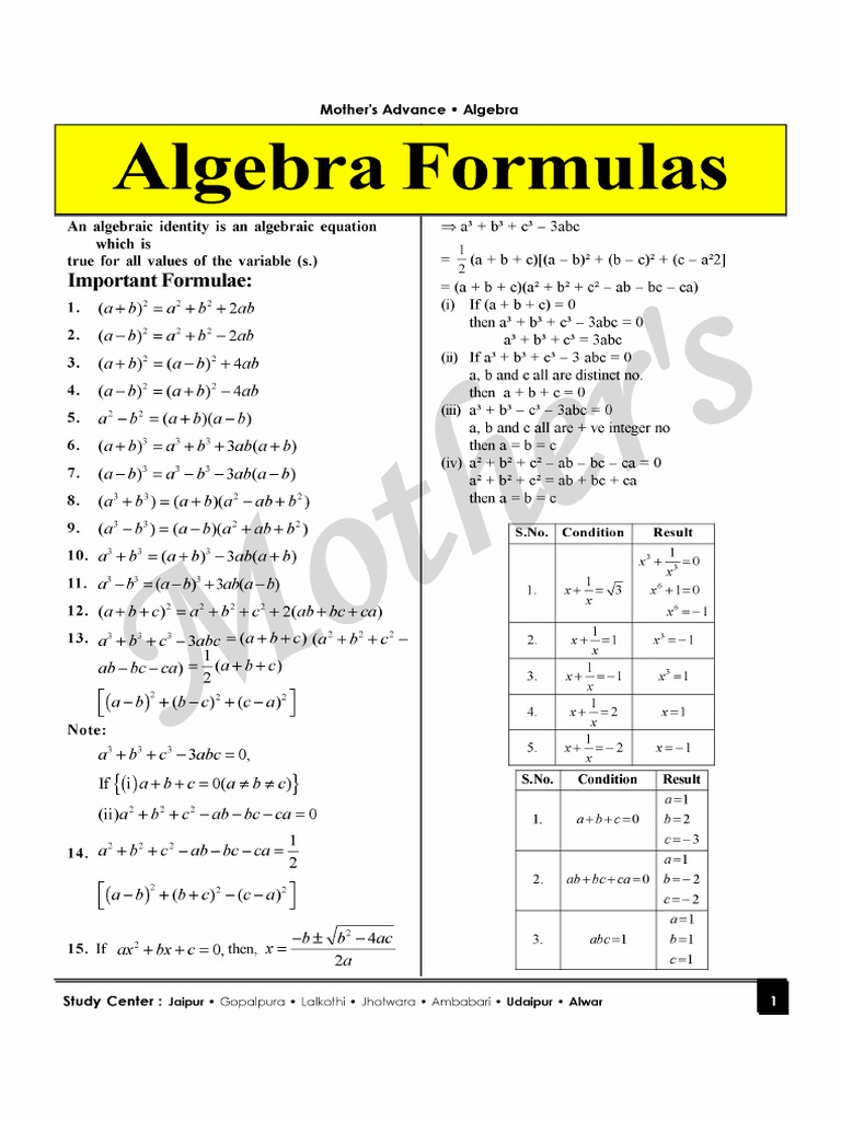 Algebra 01 50 | PDF
