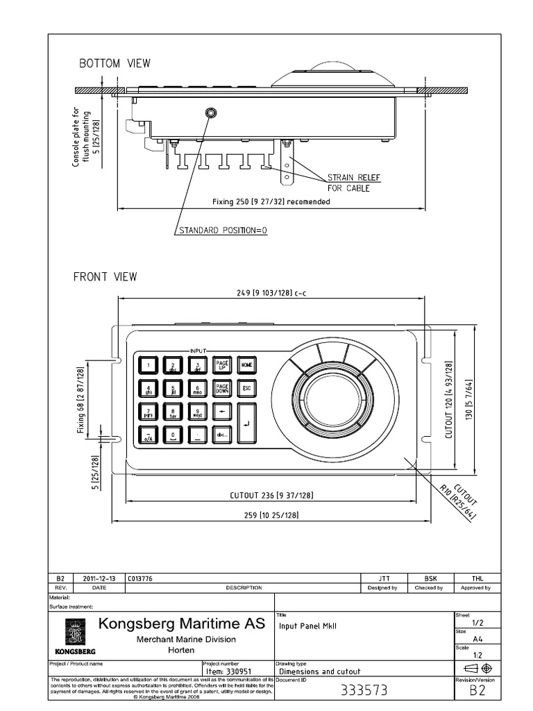 02.02 - 333573B2 Input Panel MkII - Dimension | PDF