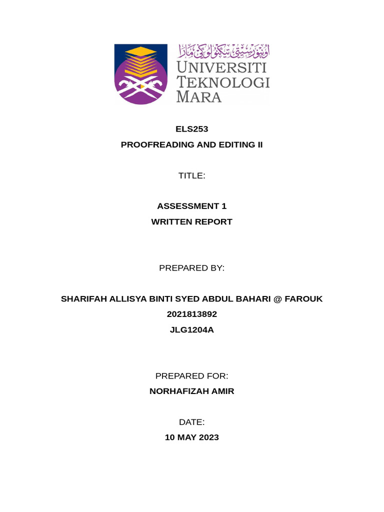 Proofreading (PPP Report) | PDF | Noun | Verb