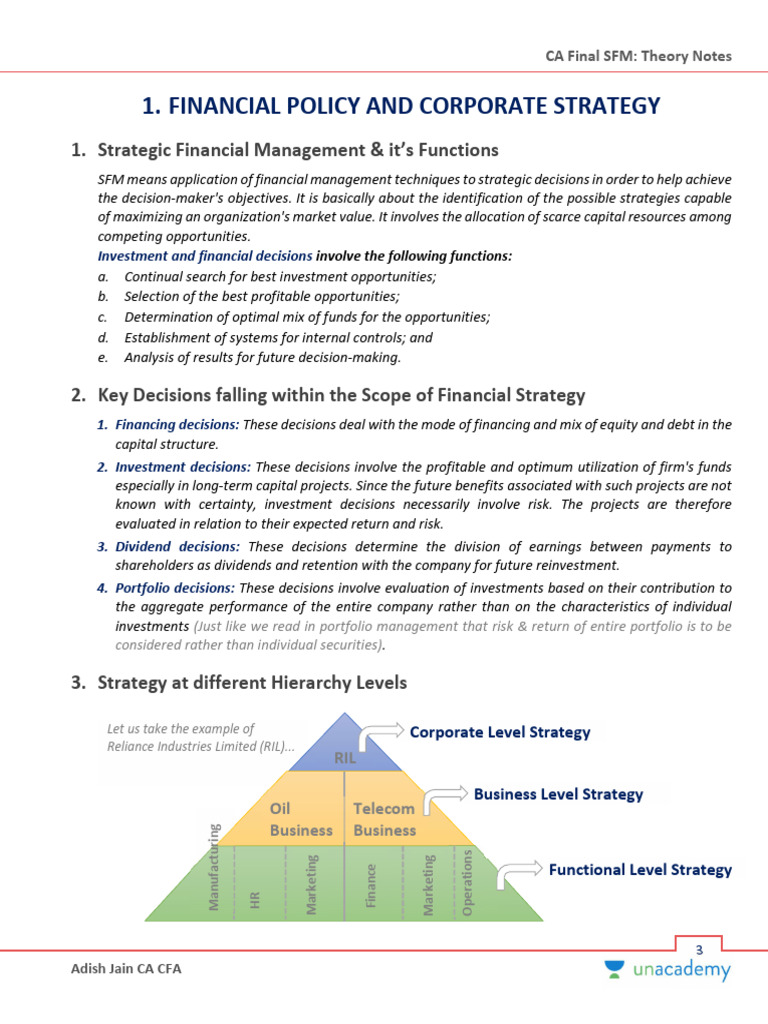 CA Final SFM Theory Overview | PDF | Value At Risk | Financial Risk