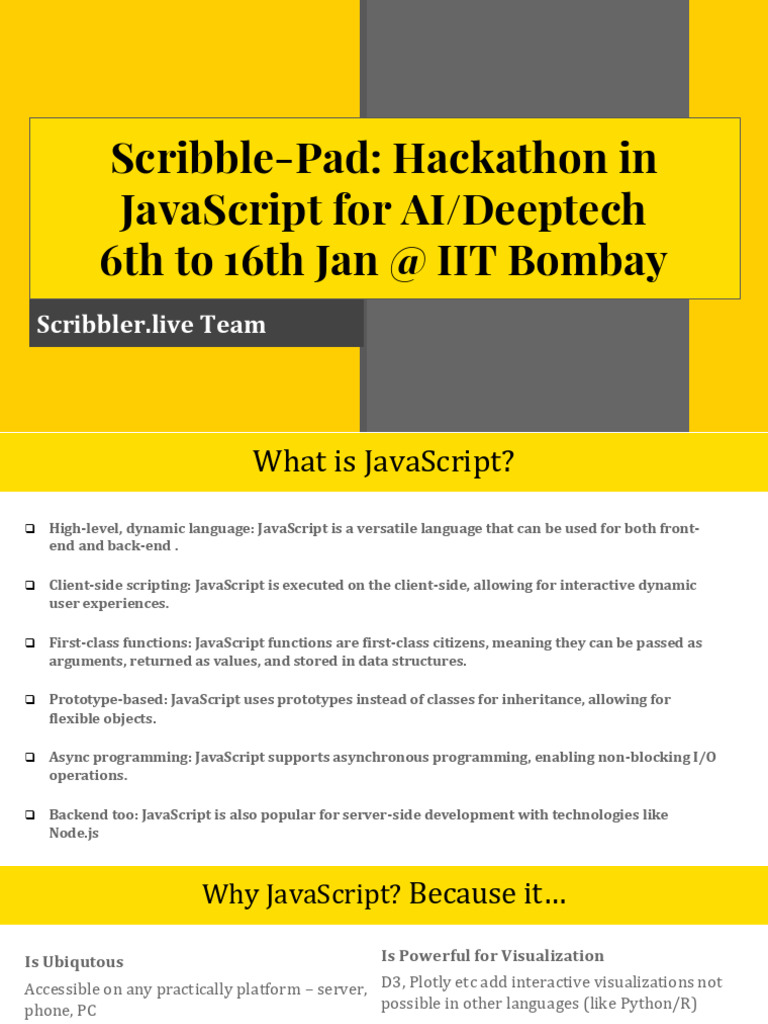 Scribbler Hackathon | PDF | Java Script | Systems Architecture