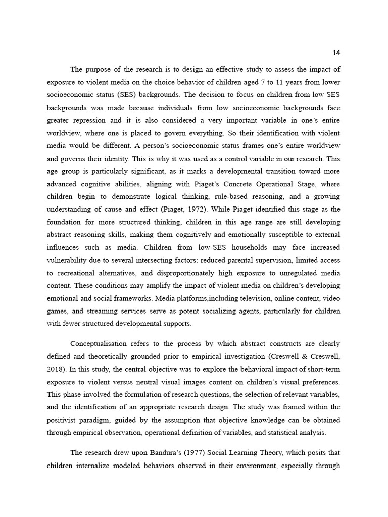 Impact of Violent Media on Low-SES Children | PDF | Socioeconomic ...