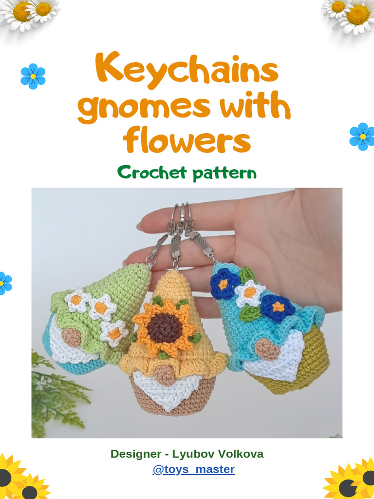Crochet Gnome Keychain Pattern | PDF | Crochet | Yarn
