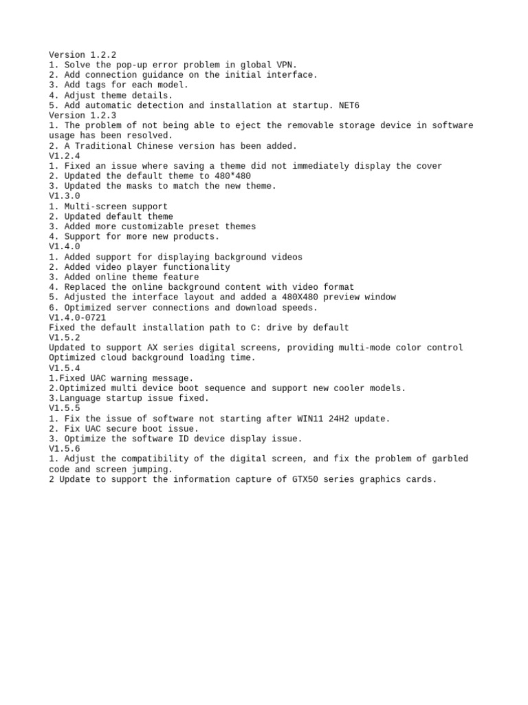 VPN and Software Update Log 1.2-1.5 | PDF