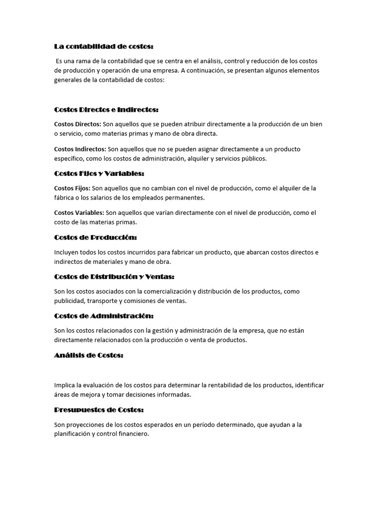 Guía Completa de Contabilidad de Costos | PDF | Costo | Business