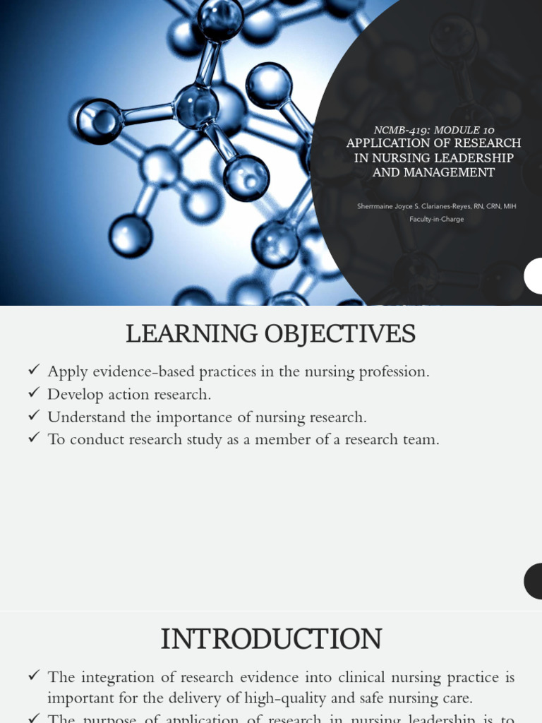 Research Applications in Nursing Leadership | PDF | Nursing | Health Care