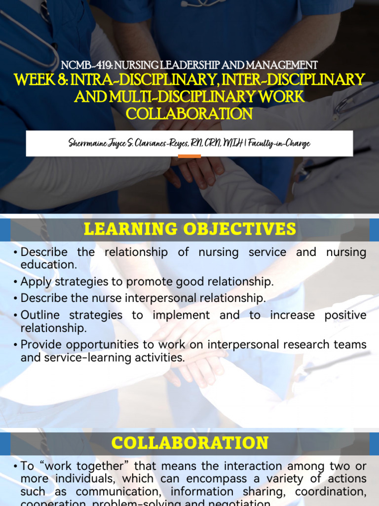 Intra-Disciplinary Collaboration in Nursing | PDF | Mentorship ...