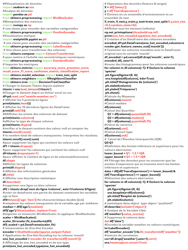 Analyse et Visualisation de Données Python | PDF | Statistiques ...