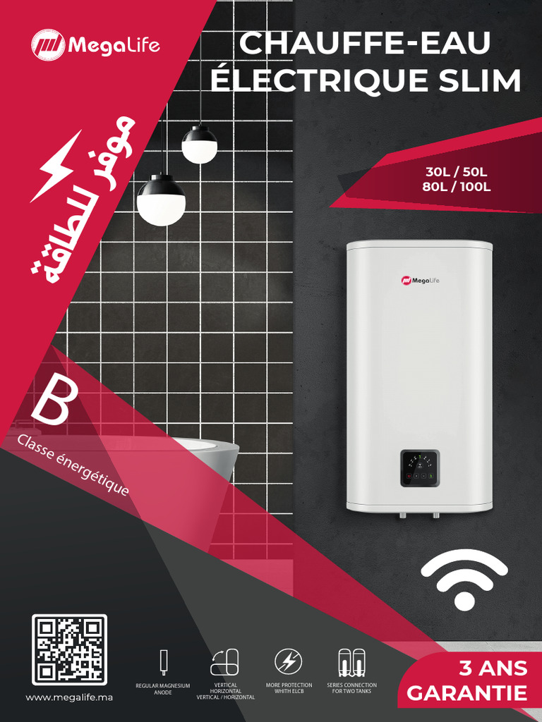 Chauffeeau électrique slim Megalife PDF Électricité — free download