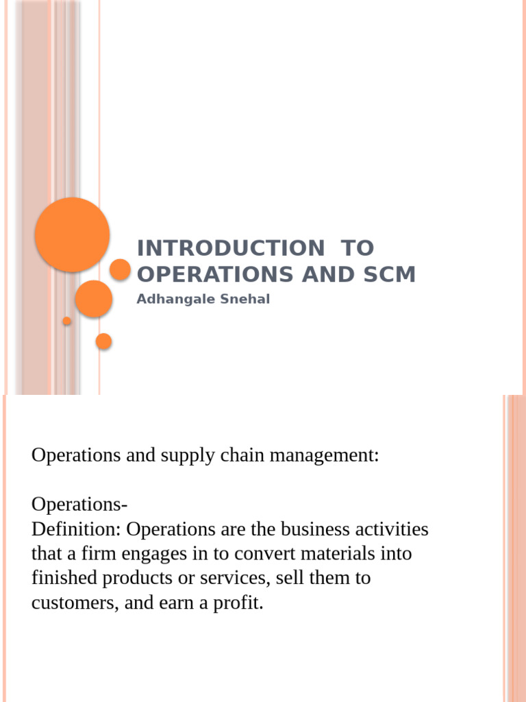 Introduction To Operations and SCM - 103214 | PDF | Supply Chain ...