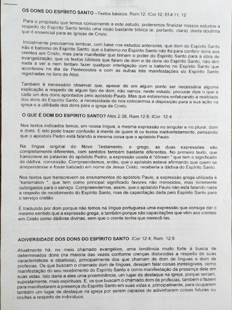 4 - Os Dons Do Espírito Santo | PDF