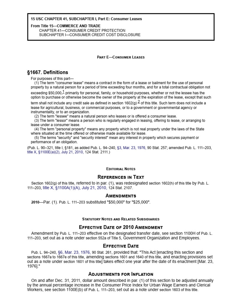 Consumer Lease Regulations Overview | PDF | Lease | Justice