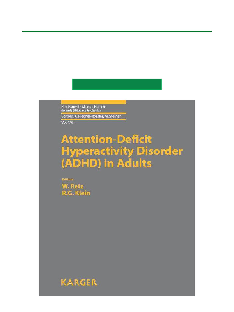 Attention Deficit Hyperactivity Disorder (ADHD) in Adults Research PDF ...