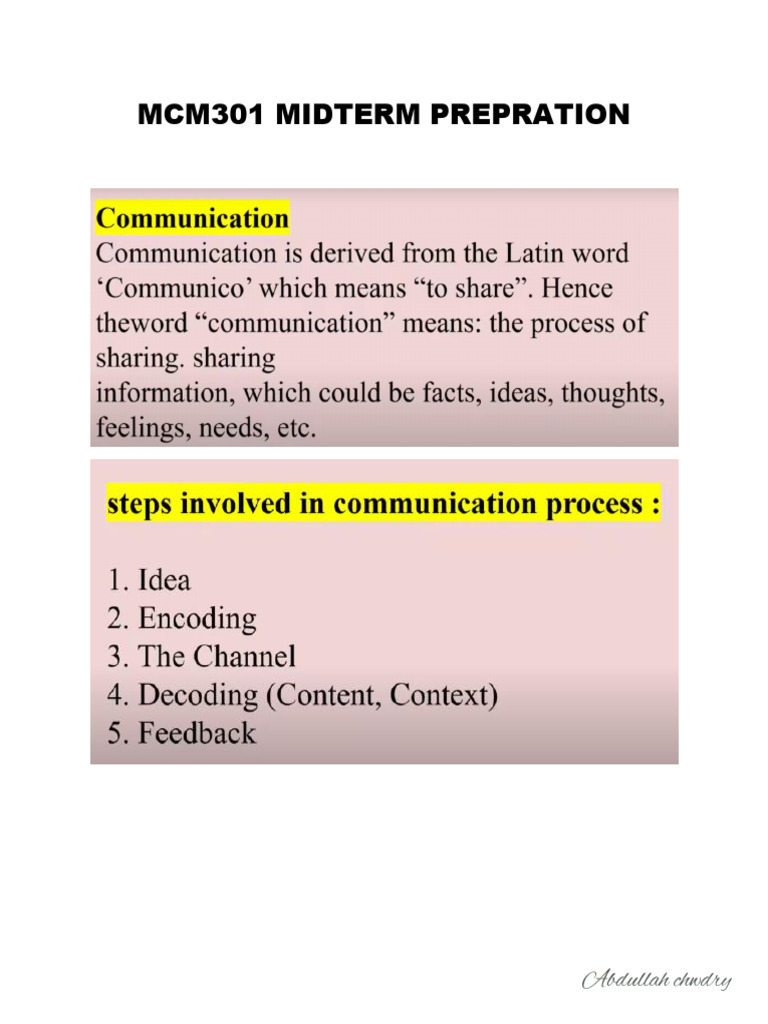 MCM301 MIDTERM PREPRATION - Signed | PDF