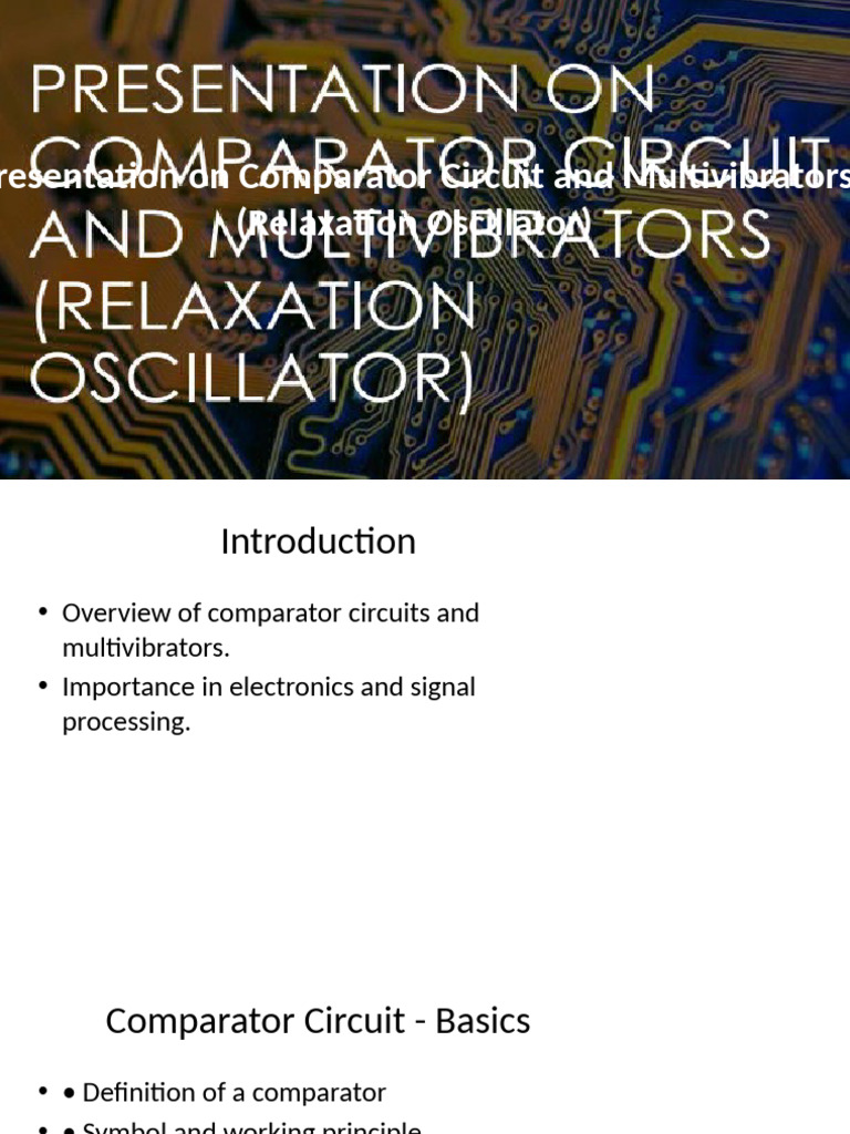 Comparator Multivibrators Presentation With Title Image | PDF