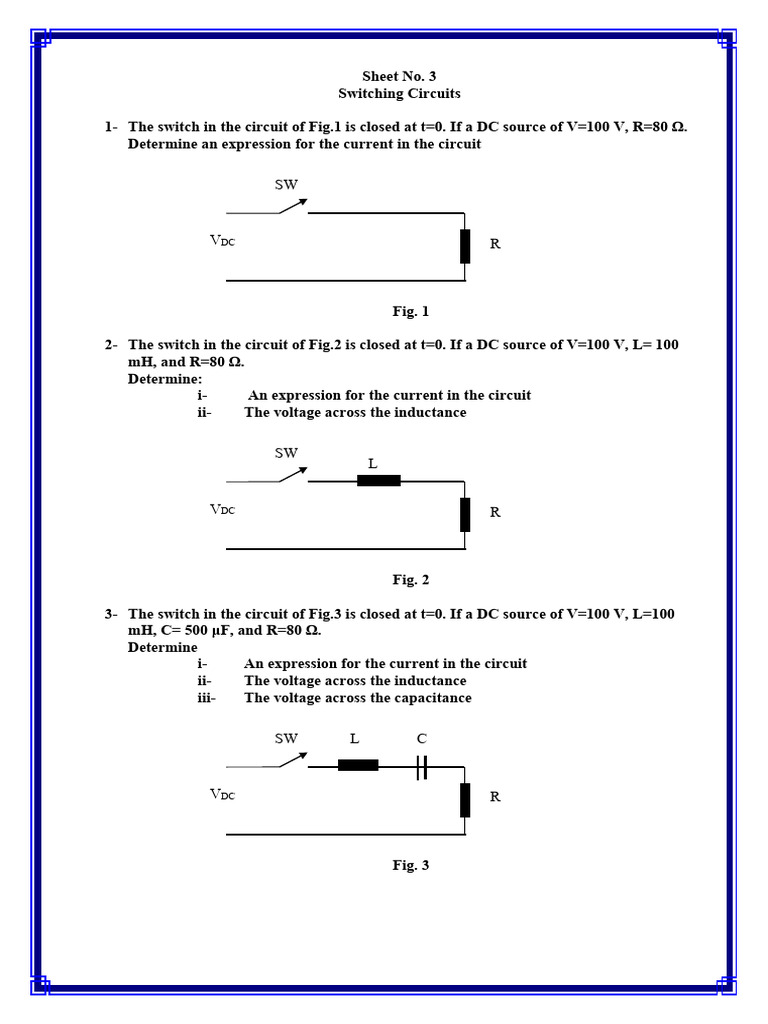 Current Expressions in Switching Circuits | PDF | Electrical Network ...