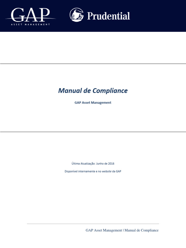 GAP Manual de Compliance v0116 | PDF | Conformidade regulatória ...