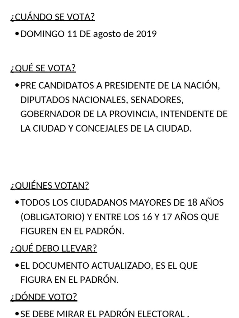 Cuándo Se Vota | PDF