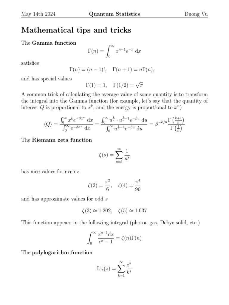 Quantum Statistics and Functions Explained | PDF | Physical Chemistry ...