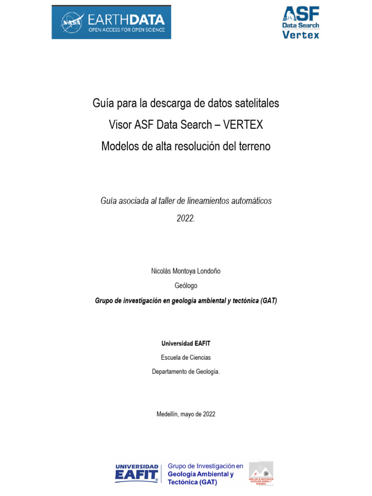 Guía para La Descarga de Datos Satelitales Visor ASF Data Search ...