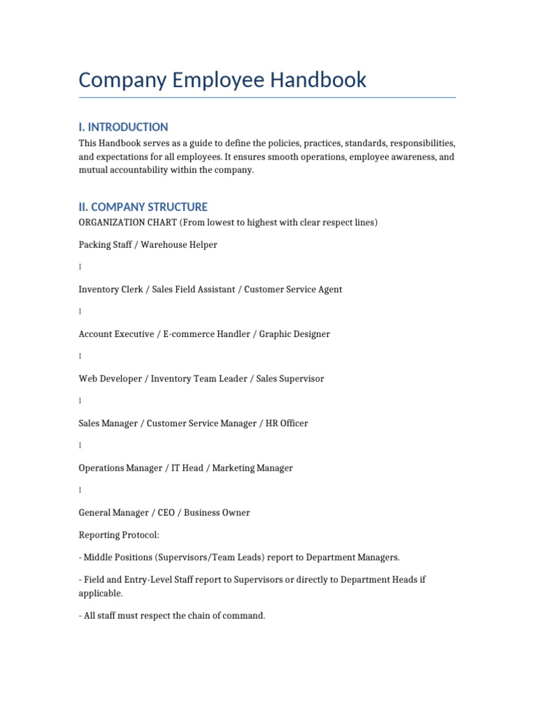 Comprehensive Employee Handbook Guide | PDF | Employment | Business