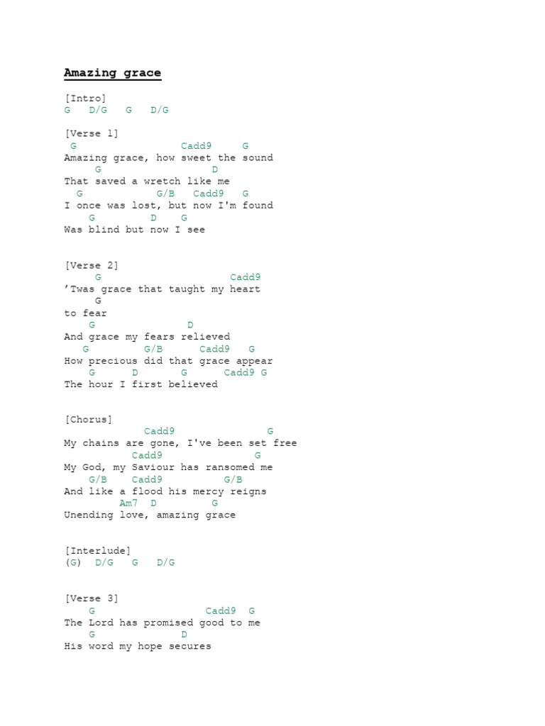 Amazing Grace Lyrics and Meaning | PDF