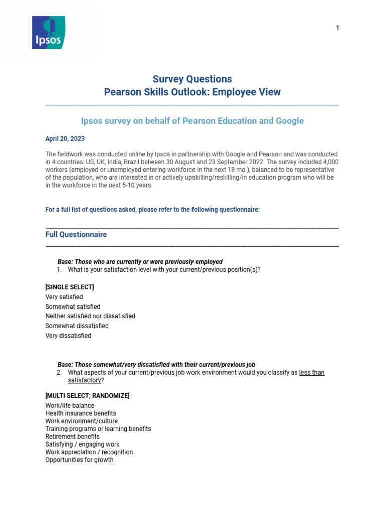 Pearson Skills Outlook Survey Insights | PDF | Creativity | Intelligence