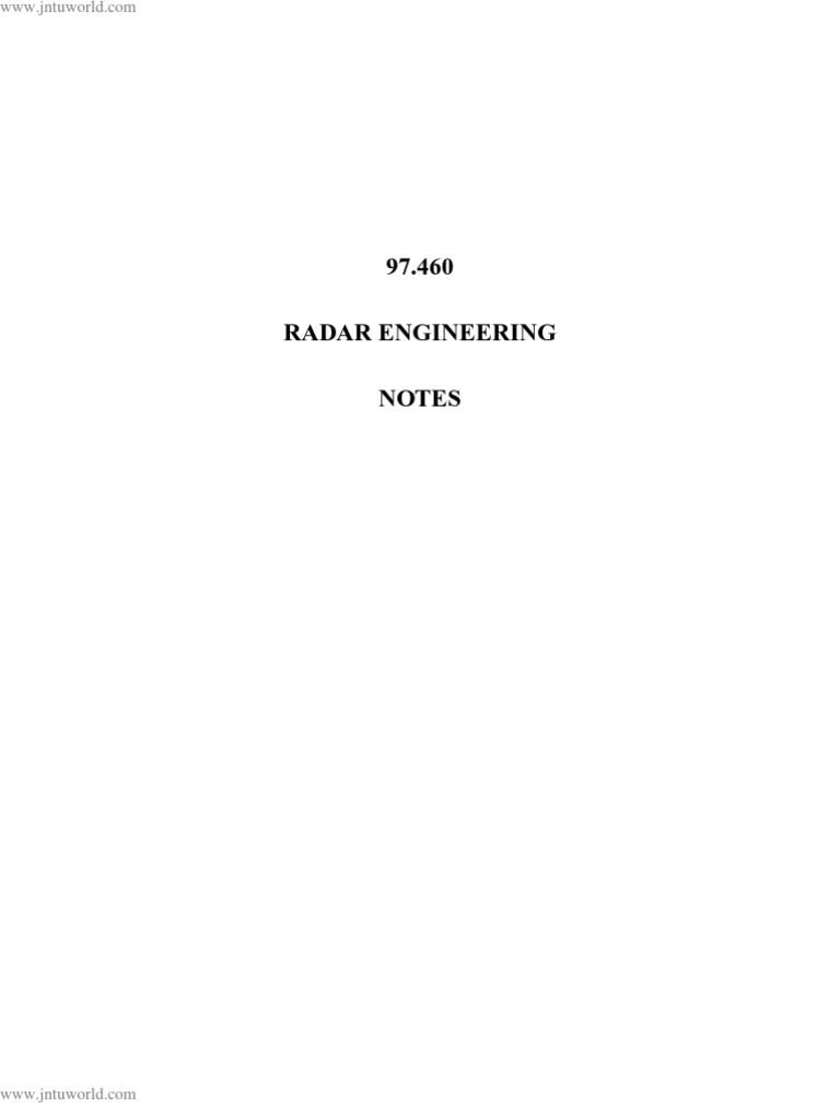 Radar Notes | PDF