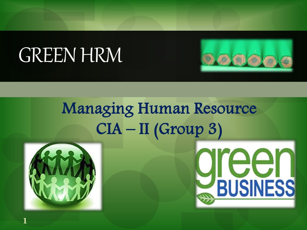 green hrm Human Resource Management Energy And Resource