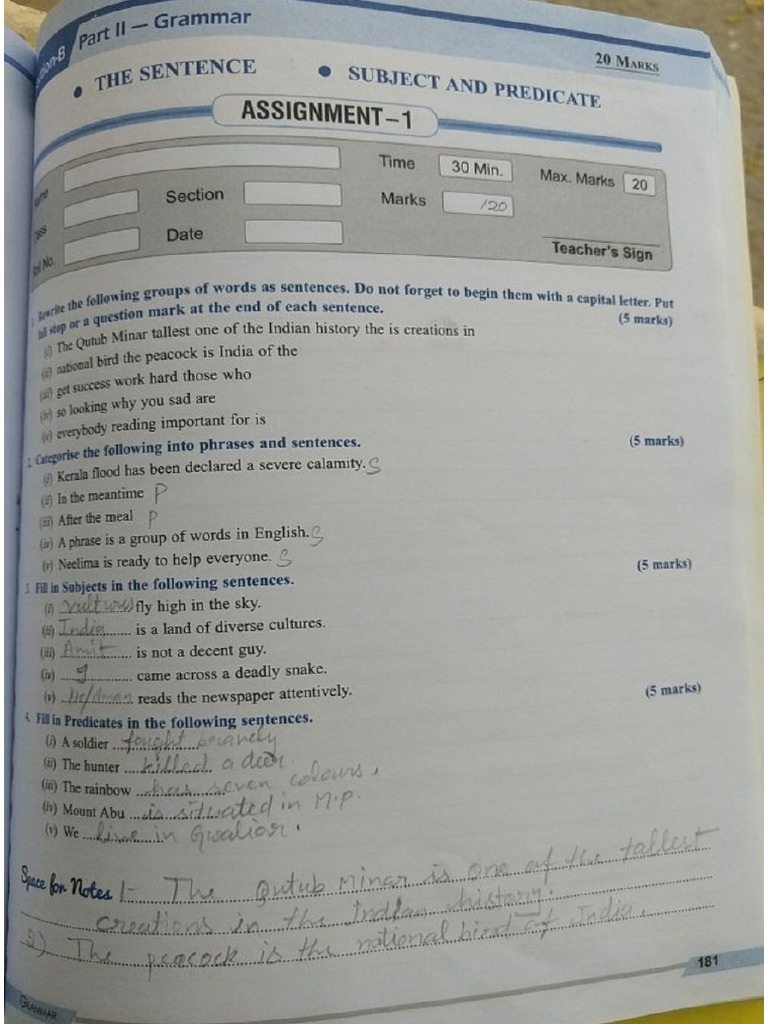 Assignment 1 of Englishgrammar | PDF