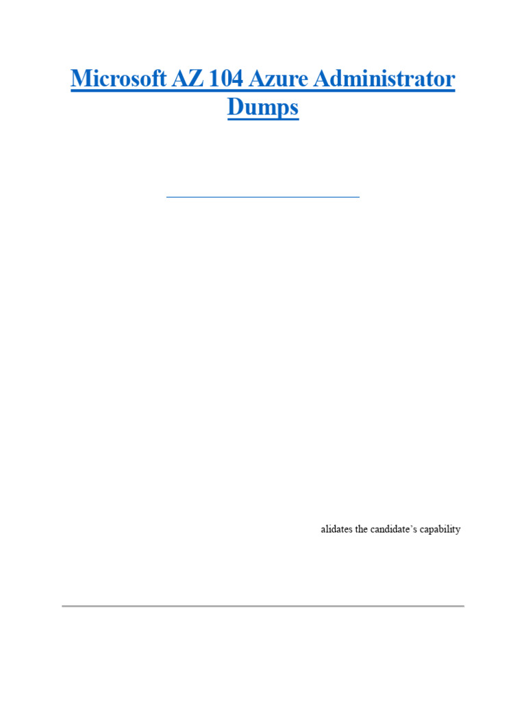AZ-104 Azure Admin Exam Dumps Guide | PDF | Microsoft Azure | Cloud Computing