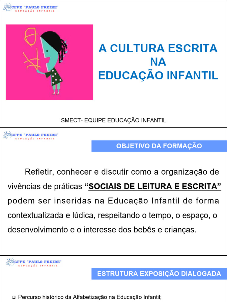 Cultura Escrita na Educação Infantil | PDF | Alfabetização | Pré-escola