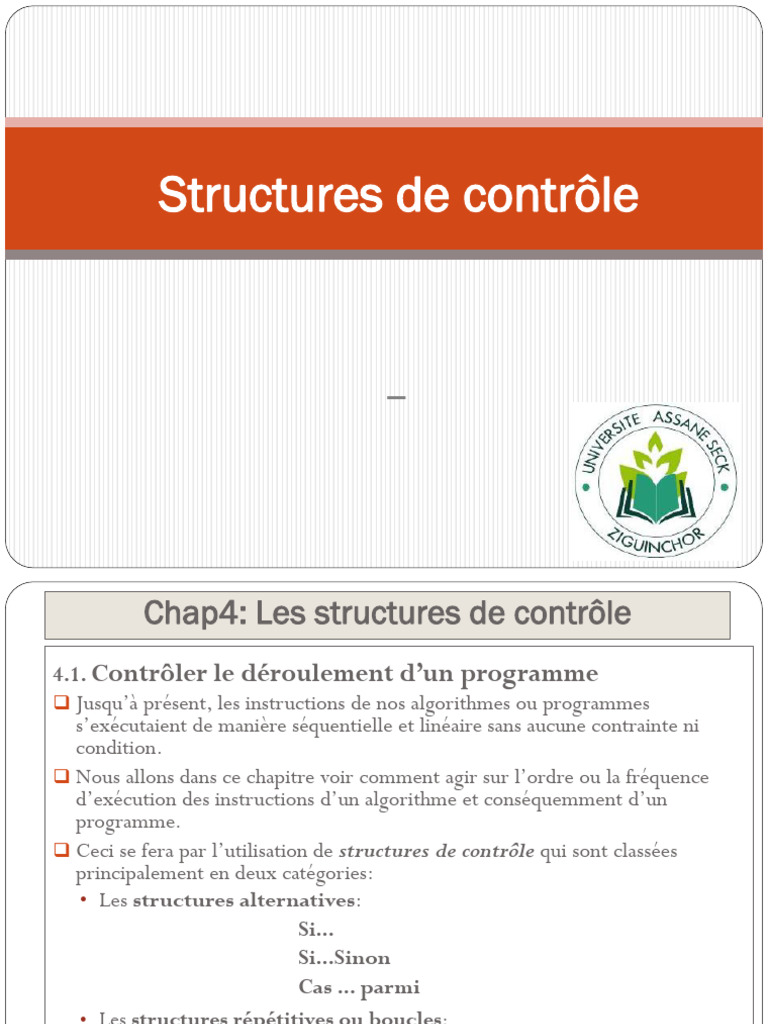 Structures de contrôle en programmation | PDF | Structure de contrôle ...