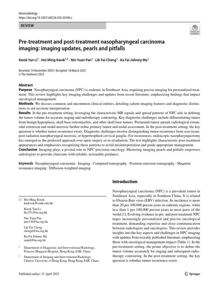 Imaging Insights for Nasopharyngeal Carcinoma | PDF | Radiation Therapy ...