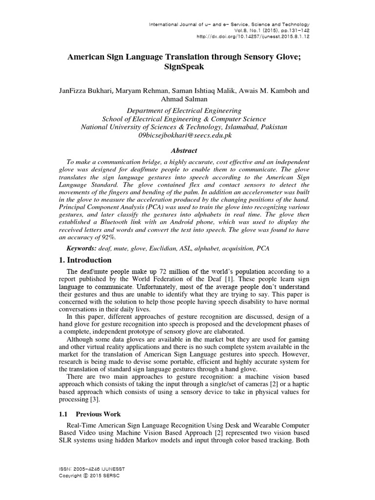 ASL Translation Glove for Deaf Communication | PDF | Data Acquisition ...