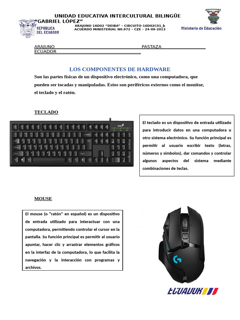 Componentes de Hardware Esenciales | PDF | Hardware de la computadora ...