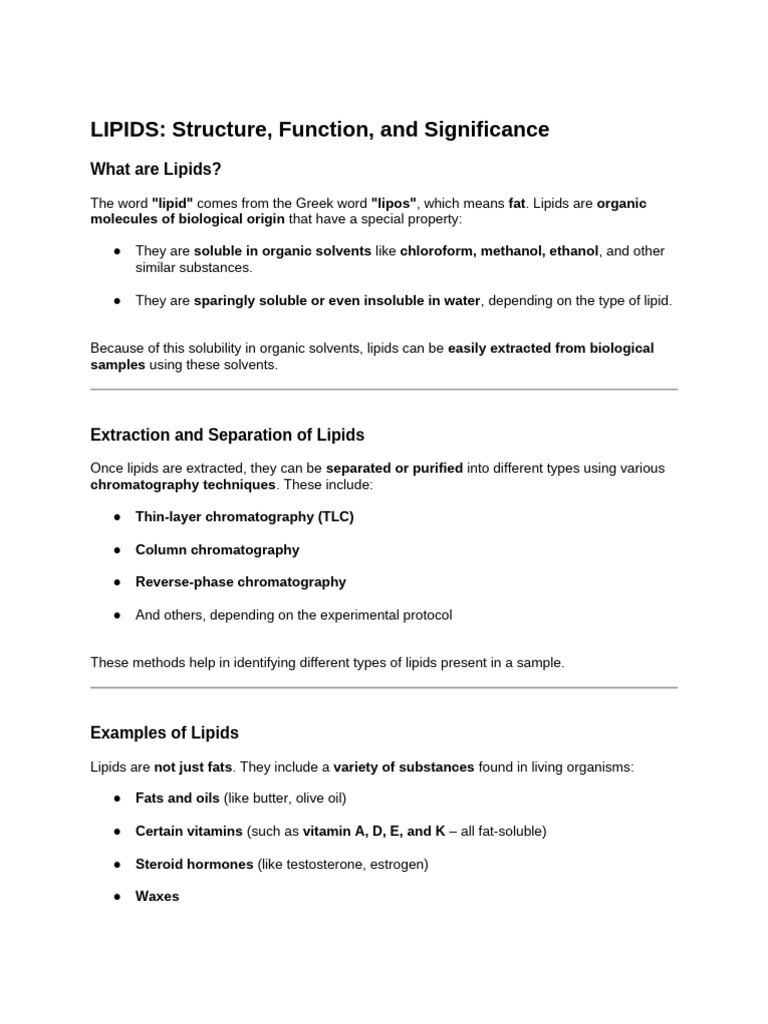 Lipids | PDF | Lipid | Fatty Acid